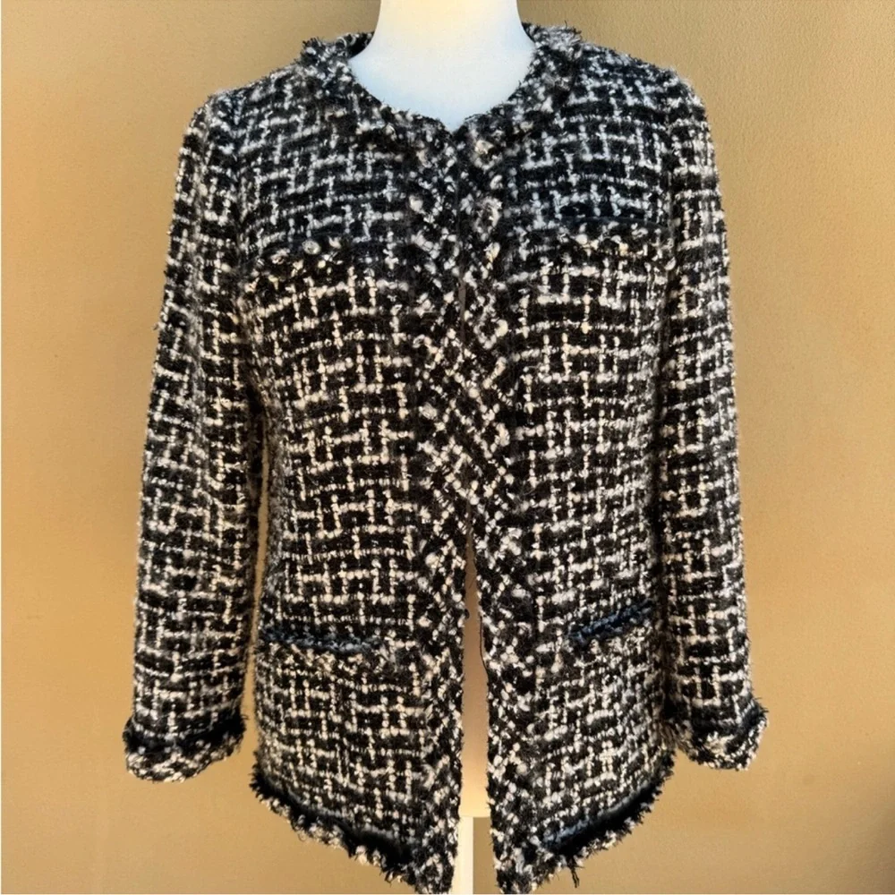 JCrew Collection Lady 🔥Tweed Classic🔥Jacket sz6 Black/white PristinePrice Firm!
